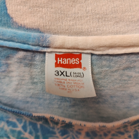 Vtg 90s Single Stitch Watercolor Artsy Key West Sea Notes Tropical T Shirt 3XLT - Picture 8 of 13